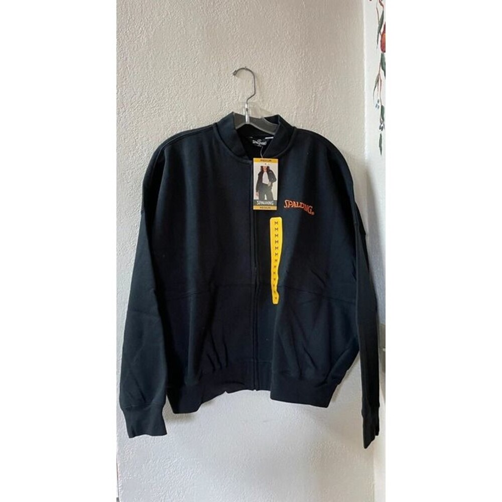 NWT Spalding Women's Black Fleece Bomber Jacket